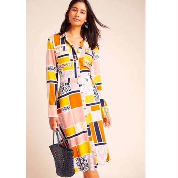 THE ODELLS Nouveau Shirt Dress Geo Print - Picture 1 of 12